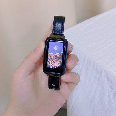 適用華為手環6錶帶 榮耀6手環帶NFC版新6pro智能運動六代反扣超纖真皮替換帶男女生創意訂製個性潮保護膜