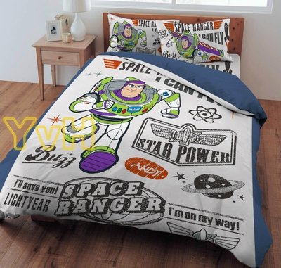 =YvH=單人床包枕套 台灣製 正版授權 巴斯光年 宇宙奇航 玩具總動員 Buzz