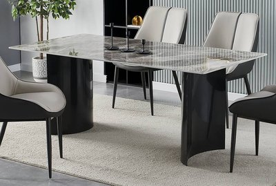 【生活家傢俱】JF-404-2：6尺灰色岩板餐桌【台中家具】岩板桌 設計款餐桌 造型餐桌 會議桌 桌子 耐熱岩板