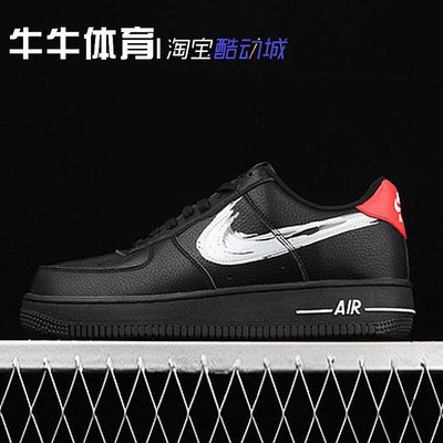 Nike Air Force 1 AF1空軍手繪涂鴉 黑白筆刷休閑板鞋 DA4657-100