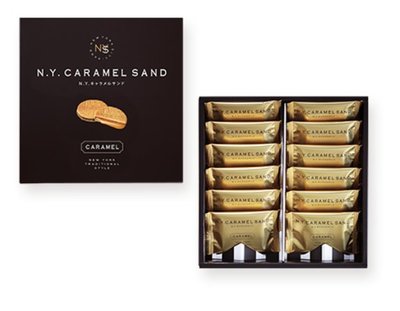 《阿肥小舖》預購 N.Y. CARAMEL SAND 紐約焦糖巧克力夾心餅乾12入盒裝 NYC 東京排隊