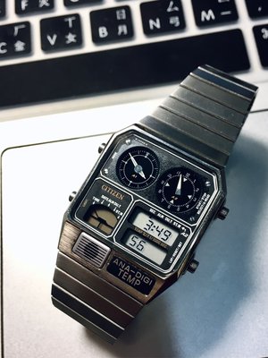 80年代CITIZEN ANA-DIGI TEMP古董電子錶 美品