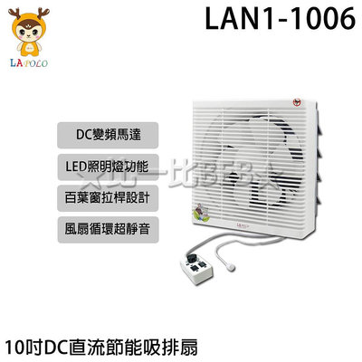 ✦比一比BEB✦【LAPOLO 藍普諾】10吋DC直流節能吸排扇(LAN1-1006)