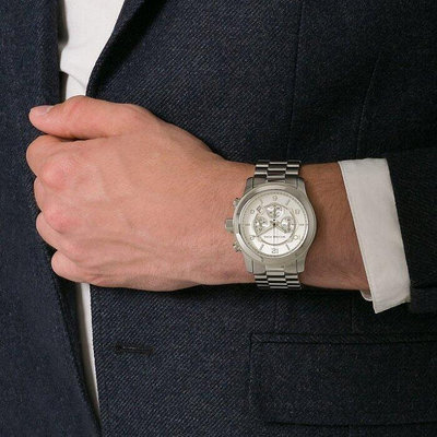 直購#MK5076 MK8086 火爆款情侶手錶 精鋼女錶 大錶盤三眼男錶 對錶