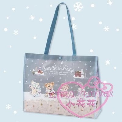 ♥小公主日本精品♥ 東京迪士尼海洋樂園限定 ❄️ 2019 Duffy 歡樂冬季假期系列❄️ 雙面購物袋~5