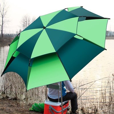 【熱賣精選】釣魚傘雨傘2.6米萬向防雨加厚雙層折疊遮陽傘防風防曬2.4大釣傘