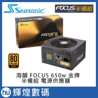 海韻 FOCUS Plus 650W Gold 金牌 半模組電源供應器