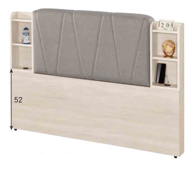 【N D Furniture】台南在地家具-木心板白橡色收納五尺皮革床頭附二個插座TH