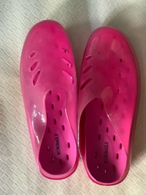 桃紅/白色果凍雨鞋 塑膠鞋 防水