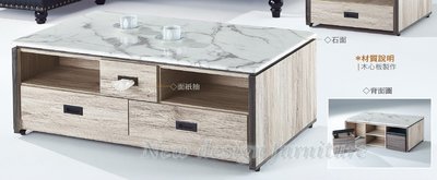 【N D Furniture】台南在地家具-防蛀木心板橡木色人造石面面紙抽130cm大茶几(含腳凳)YQ