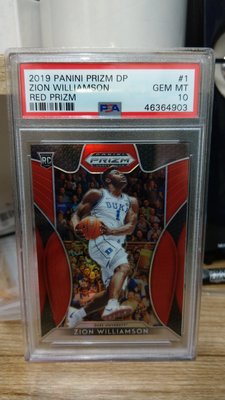 2019/20 Panini Prizm DP Zion Williamson RC Red Prizm PSA 10