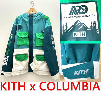 BLACK全新KITH x Columbia哥倫比亞Omni-Tech防水多功能口袋工裝登山夾克OUTDOOR風衣外套