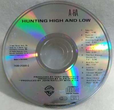 A-ha 啊哈 *Hunting high and low 無IFPI 德國銀圈版