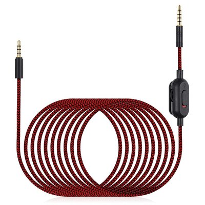 G233 音頻電纜更換適用於羅技有線 G433 / G Pro / G Pro X 遊戲耳機,紅色可拆卸輔助線適用於 X