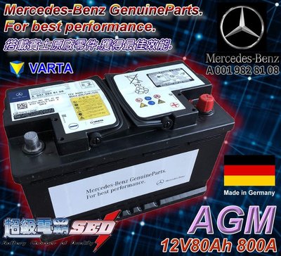 【電池達人】德國賓士 奔馳 BENZ 正廠電池 12V80AH AGM F21 VARTA A180 A200 C220
