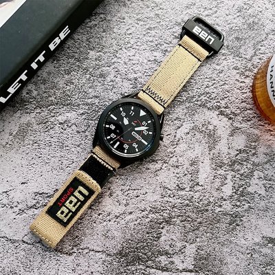 適用於Galaxy Watch 4 46mm 尼龍運動錶帶22mm錶帶適用於 Samsung Gear S3