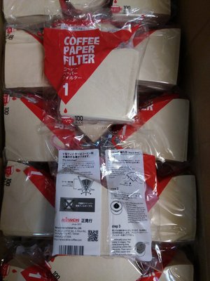 龐老爹咖啡 正晃行 三洋產業 最高等級紙漿 V60 01 天然酵素漂白 錐形 咖啡濾紙 1~2人 100入 日本原裝