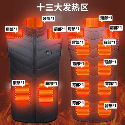 【現貨免運】雙控13區男女電熱衣服智能發熱馬甲加熱背心恒溫舒適發熱外套