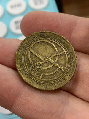 【二手】 捷000年20克朗迎接千禧年紀念幣銅幣，按圖，一物一462 紀念幣 硬幣 錢幣【經典錢幣】