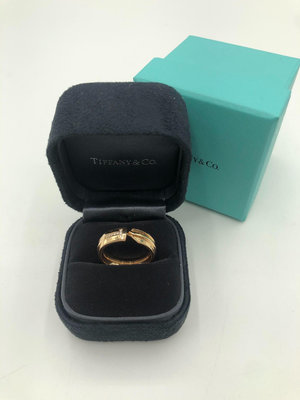 蒂芙尼戒指 99新 S級 Tiffany&co/蒂芙尼/Tiffany 首飾-戒指/指環/戒指 指環 現代 56 金色 18k黃金鑲鉆 包裝盒
