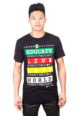 Cross Colours - WITHOUT PREJUDICE T-SHIRT 黑色款 短T 經典HipHop品牌