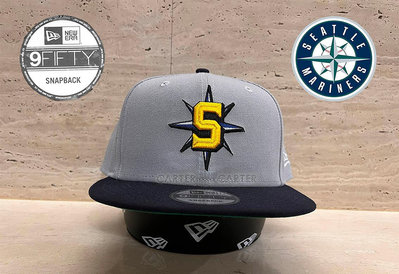 New Era Japan x MLB Seattle Mariners 9Fifty 美國職棒西雅圖水手灰深藍黑後扣帽