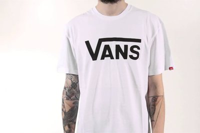 【 K.F.M 】VANS CLASSIC T-Shirt 經典字體Logo 短Tee 白色