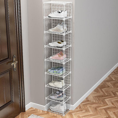 簡易小型窄門口鞋架子收納家用室內好看宿舍臥室省空間門后放鞋柜-優品