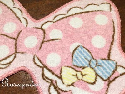 日本 粉紅 蕾絲 蝴蝶結 造型 踏墊 地墊