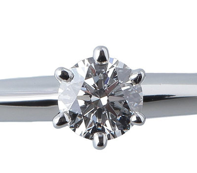 [K&amp;K 超優惠0利率 9.5號]Tiffany 六爪鉑金Solitaire  0.23ct H VS1單鑽石婚戒 求婚