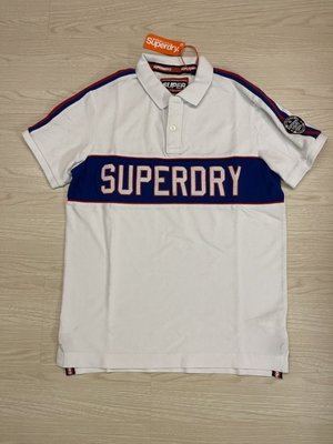 SD SUPERDRY 極度乾燥 POLO衫 貼布刺繡 LOGO 現貨 白色
