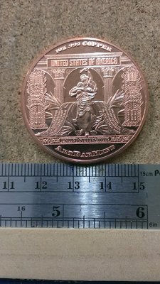 37---美國10元紙鈔型 美國紀念銅章