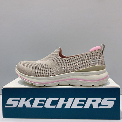 SKECHERS GO WALK STRETCH FIT 女生 米粉色 舒適 透氣 運動 休閒鞋 124385WTPPK