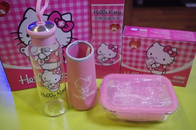 Hello Kitty保鮮盒 耐熱玻璃瓶