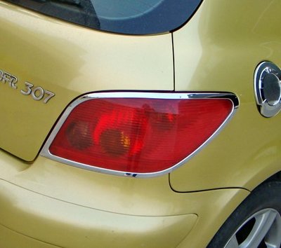 圓夢工廠 Peugeot 寶獅 307 2001~2008 專用 改裝 鍍鉻銀車燈框飾貼 後燈框 尾燈框