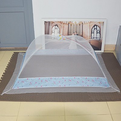 傘罩式嬰兒童蚊帳免安裝帶支架嬰兒床兒童折疊小孩防蚊罩無底蚊帳