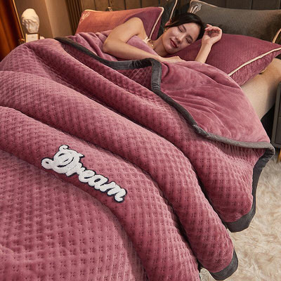 加厚毛毯被子珊瑚絨毯雙層法蘭絨冬季用保暖小午睡毯子床單絨被套