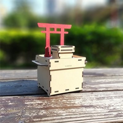 【定勝設計】木質模型 DIY 文創 雷射 切割 組合 木板 禮品 紀念 裝飾 擺設品 鳥居存錢筒