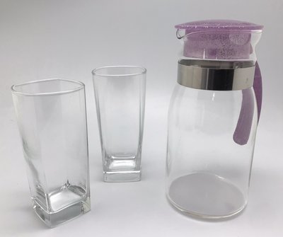 台玻製造冷熱水壺附2個玻璃杯
