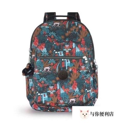 Kipling 猴子包 K21305 黑夜森林 拉鍊款輕量雙肩後背包 大款  防水-雙喜生活館