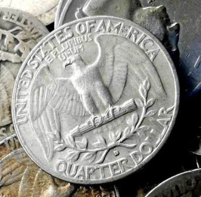 銀幣美國1932-1964年25美分銀幣24.3mm 6.25g 90%銀 華盛頓 飛鷹