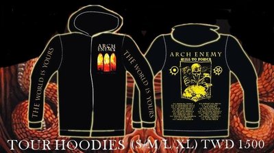 【搖滾帝國】ARCH ENEMY 2018年巡迴帽衫 Hoodies (XL)