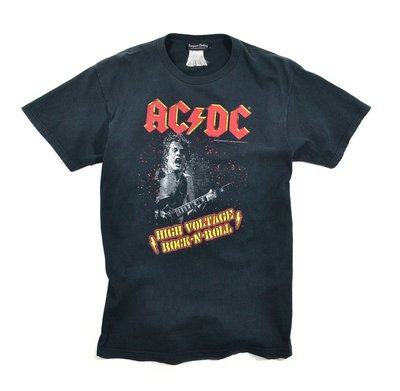 AC/DC Black Printing Tee 黑 M 澳中 搖滾 樂團 印刷 短袖 圓領 T-shirt 硬式