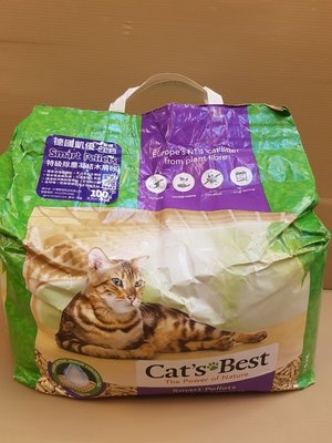 🎀貓狗寵物屋🎀德國 凱優 CAT S BEST紫標凝結木屑砂10L/包(專為長毛貓)使用單層貓砂盆