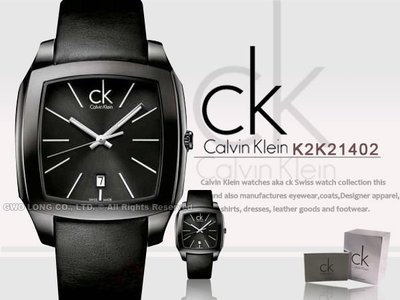 CASIO手錶專賣店 國隆 CK手錶K2K21402 IP鍍黑_方形放射狀面盤_保固發票