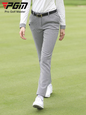 PGM高爾夫女褲秋冬季高爾夫服裝千鳥格褲子個性加厚印花運動長褲