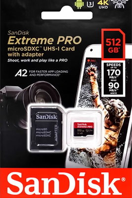 SANDISK EXTREME PRO TF 512G 512GB MICROSD 記憶卡 4K 讀170MB台灣公司貨