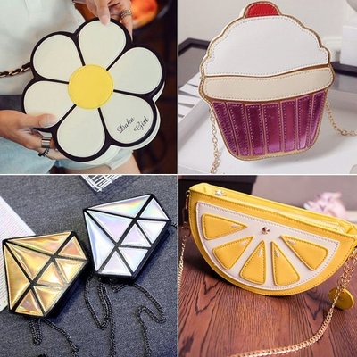 【QINA精品】新款可愛花朵蛋糕橘子冰淇淋鍊條斜挎手機小包包