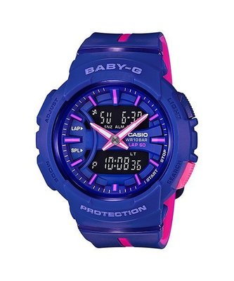 BABY-G 慢跑運動服飾風格休閒錶(BGA-240L-2A1)藍X桃紅42.6mm