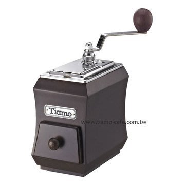 TIAMO NO.1 頂級手搖磨豆機-胡桃色 CNC雕刻鍛造 *HG6079WA 無段式微調.勞斯萊斯級的手搖磨豆機